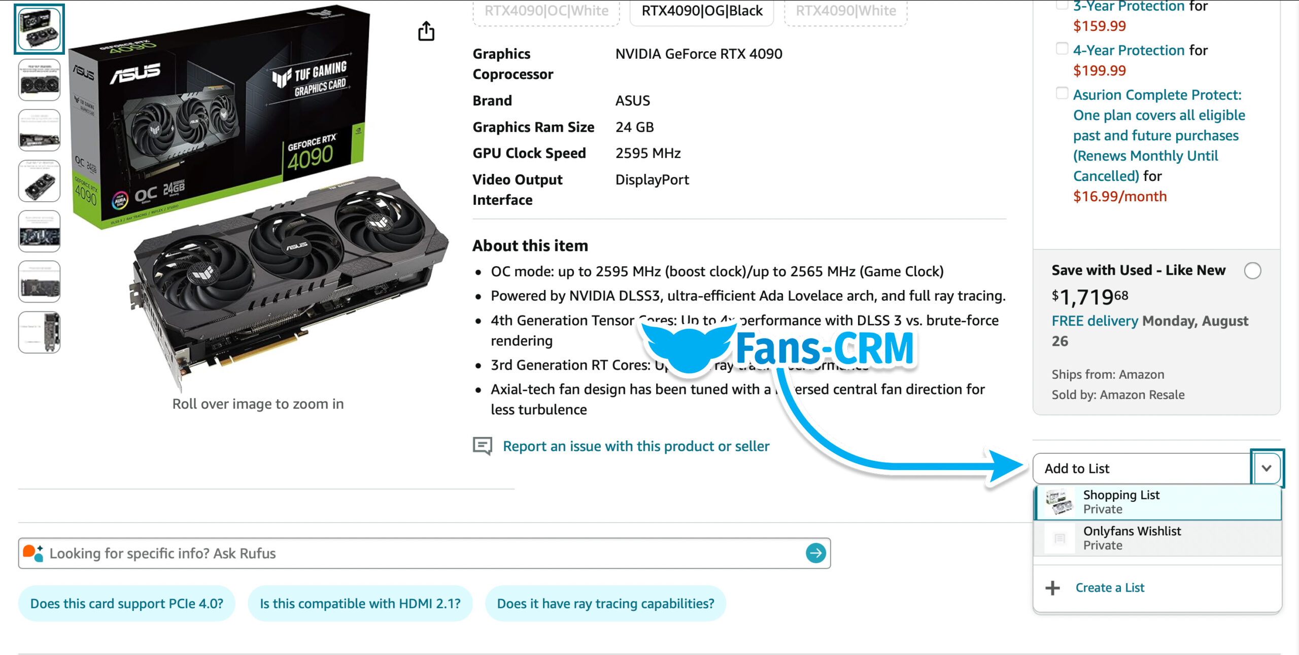 How to add item to amazon Wishlist