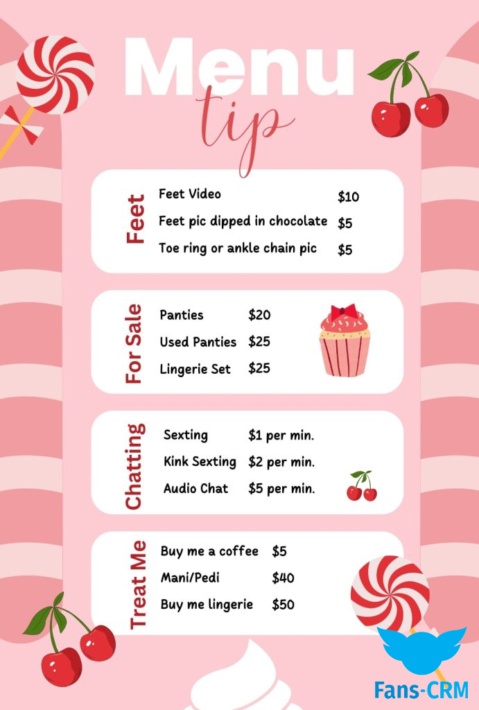 onlyfans menu
